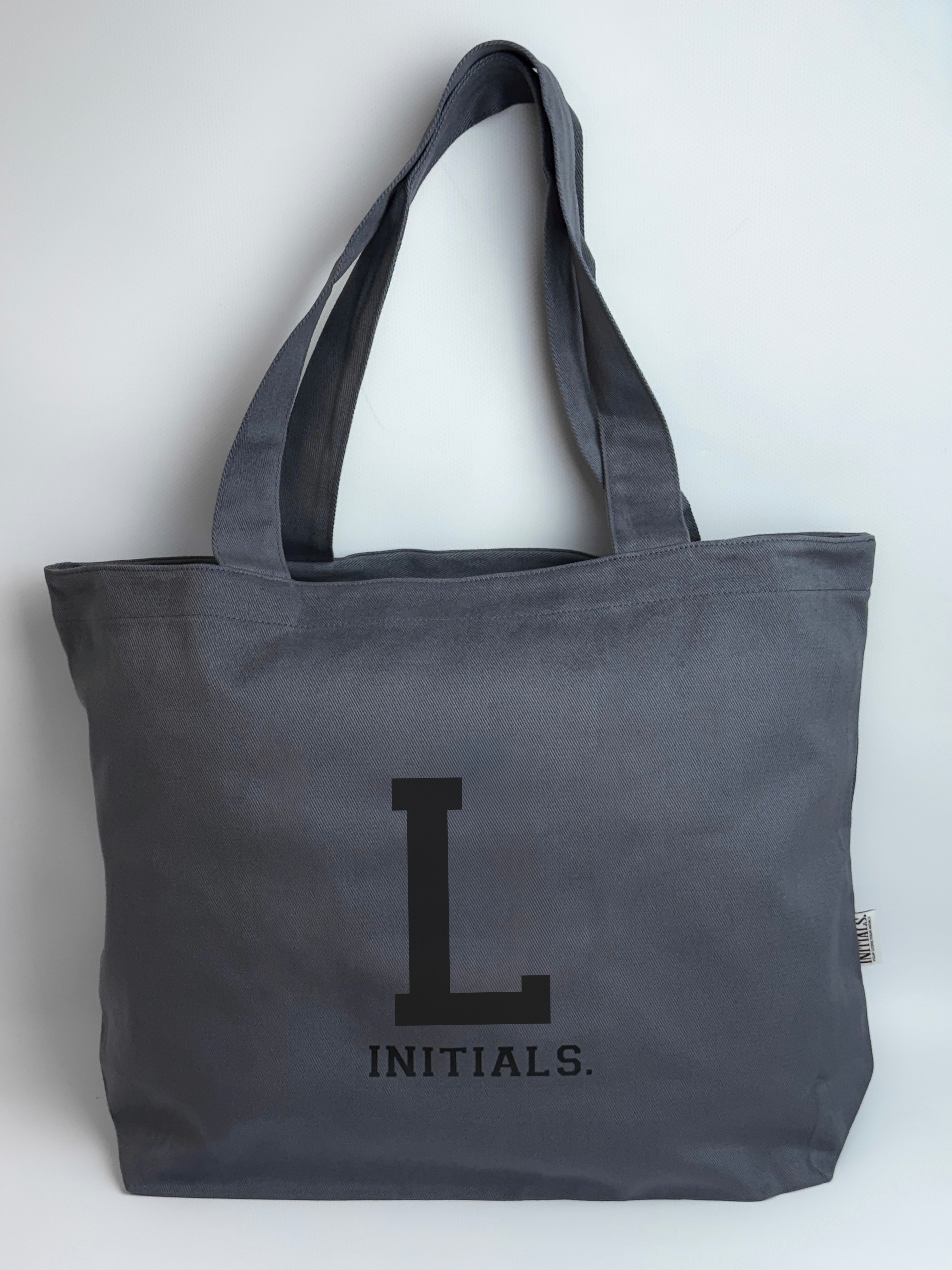 Initials Graphite Tote Bag
