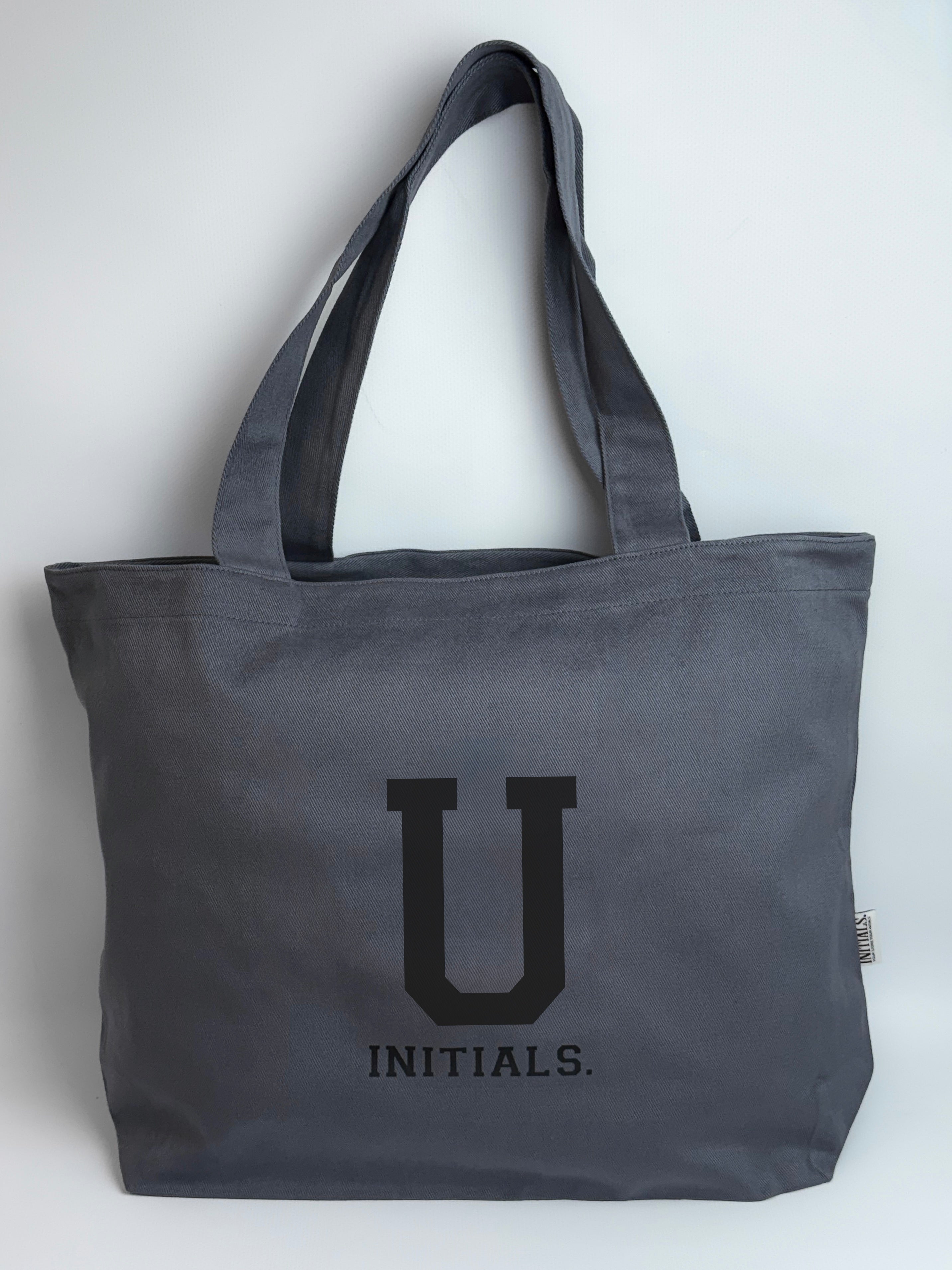 Initials Graphite Tote Bag