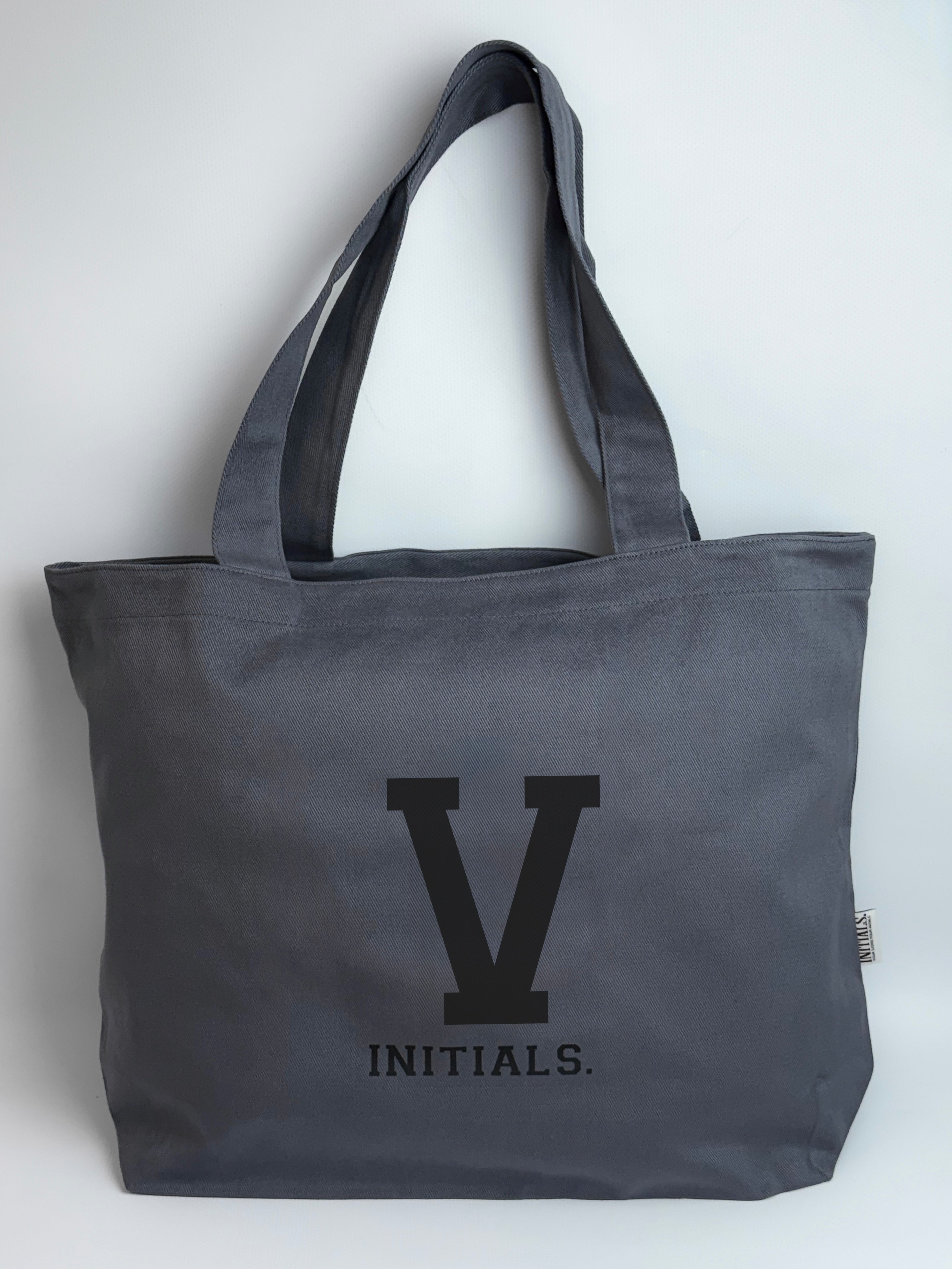 Initials Graphite Tote Bag