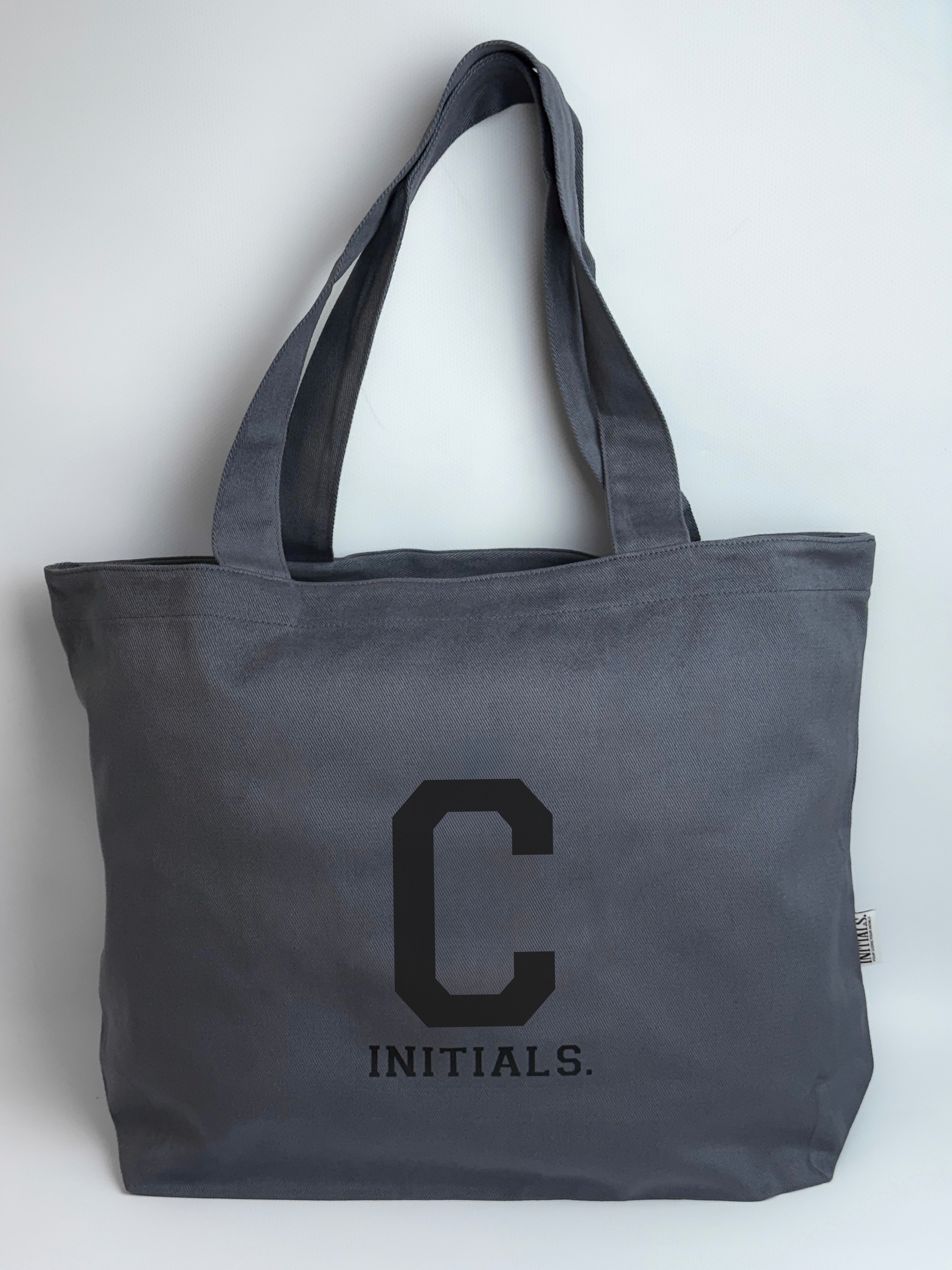 Initials Graphite Tote Bag