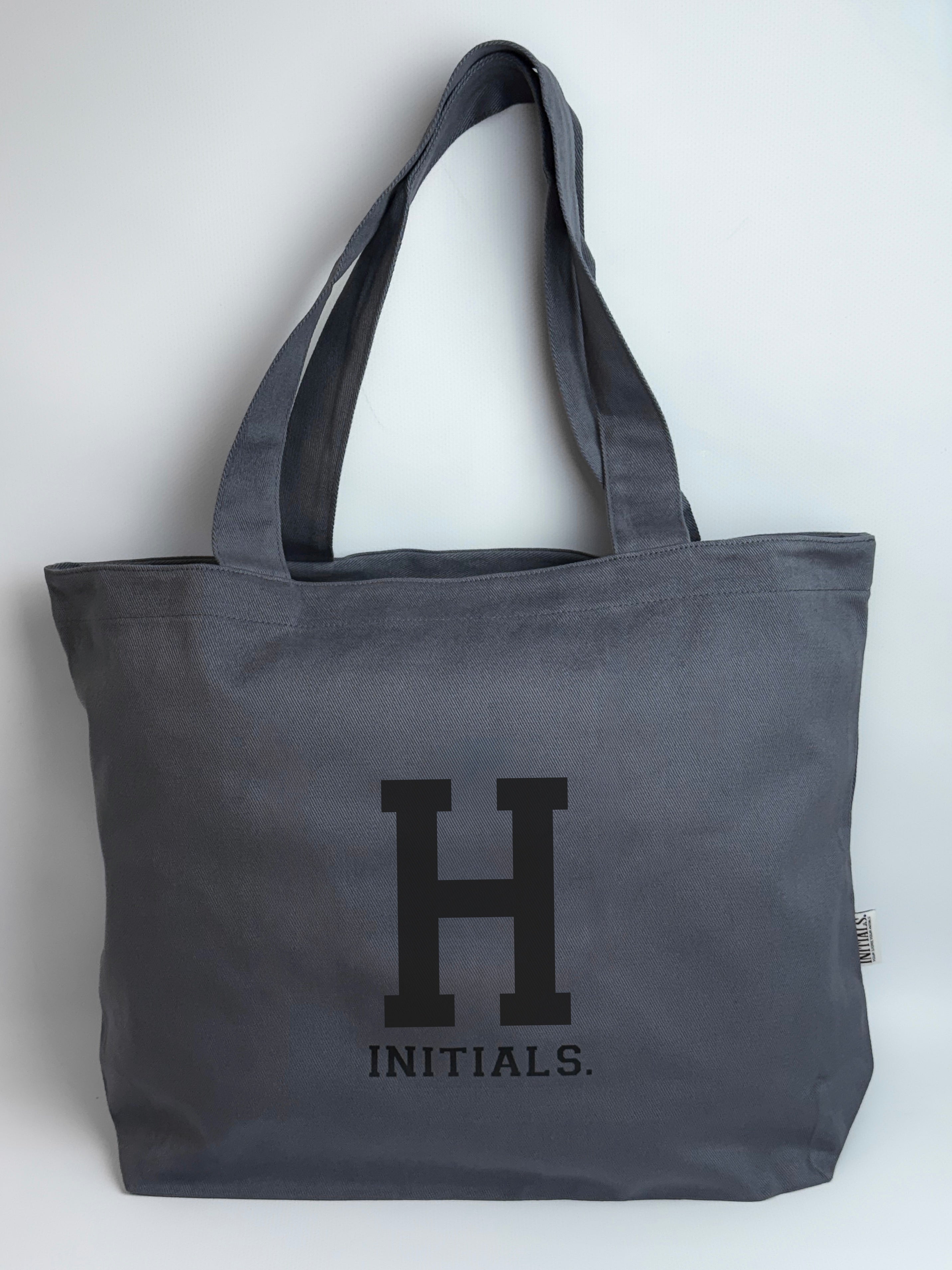 Initials Graphite Tote Bag