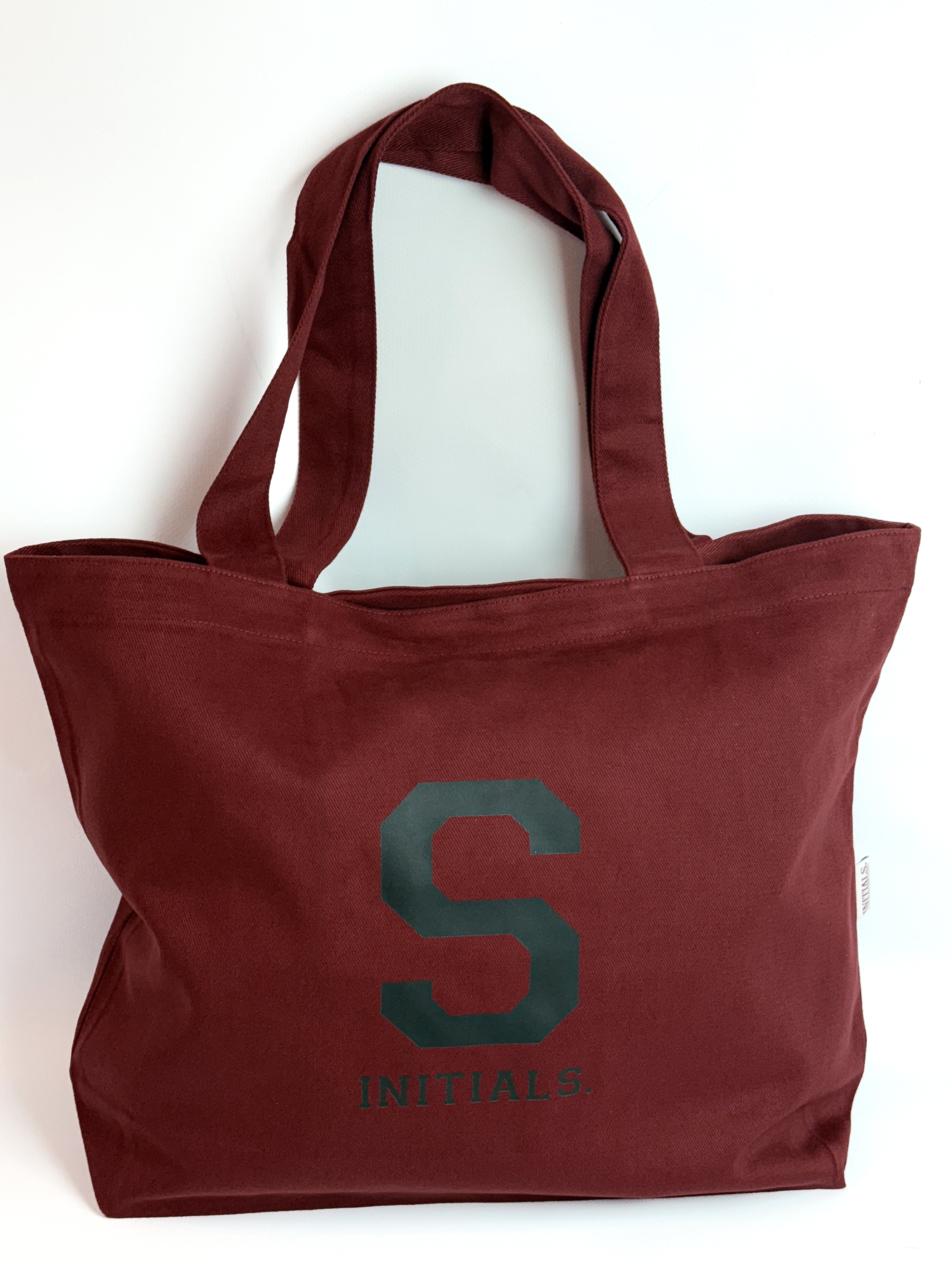 Initials Bordeaux Tote Bag